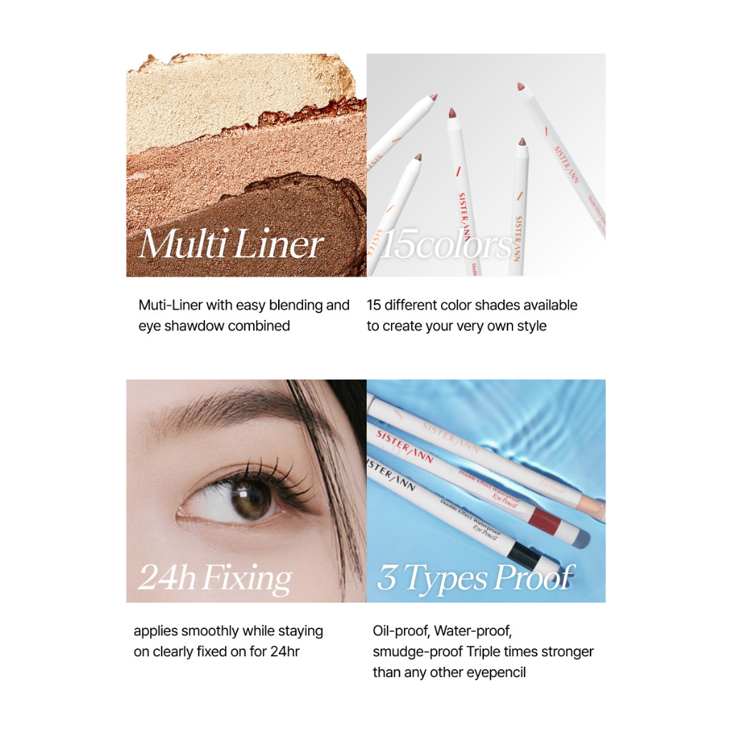 SISTER ANN Double Effect Waterproof Eyepencil 04 Glam Latte 3