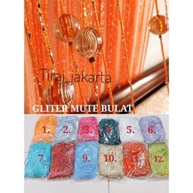  Tirai Glitter Mute Bulat