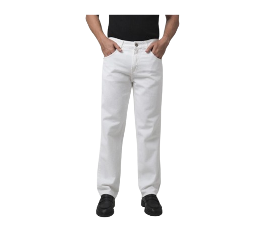 VENGOZ Celana Jeans Pria Straight Fit Premium Off White