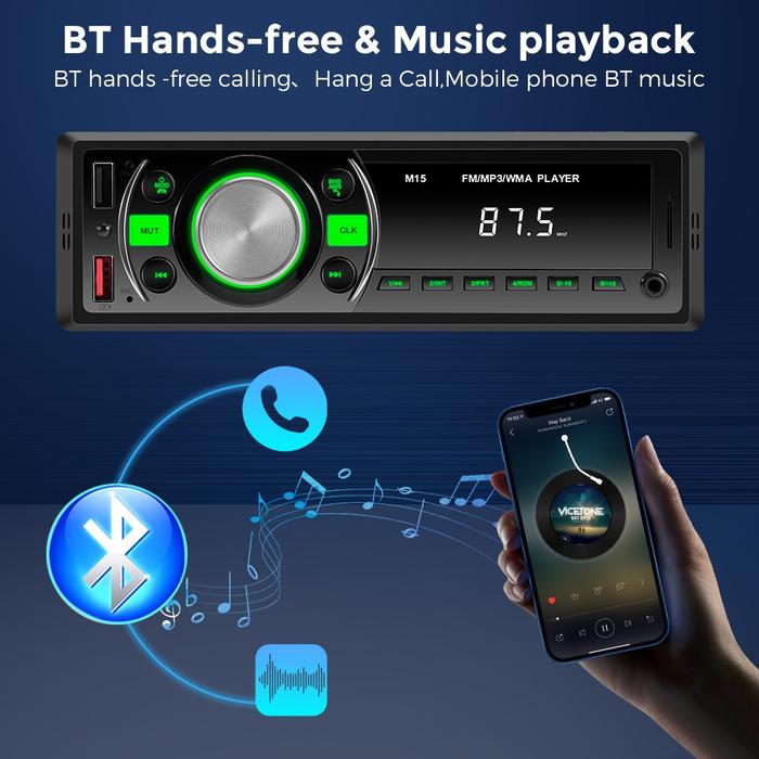  GEARELEC Car Stereo 1 Din M15