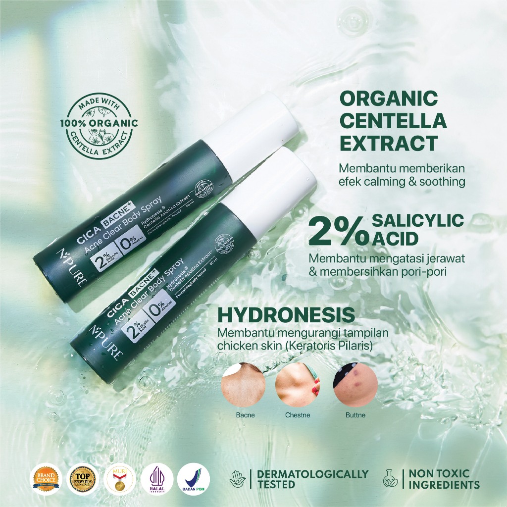 Penta Natural Kosmetindo N'PURE CICA Bacne+ Acne Clear Body Spray