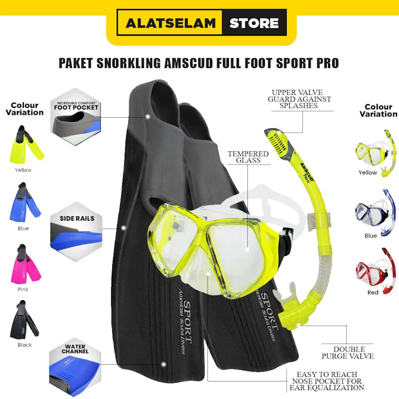 AmScuD Paket Snorkling Full Foot Sport Pro 2