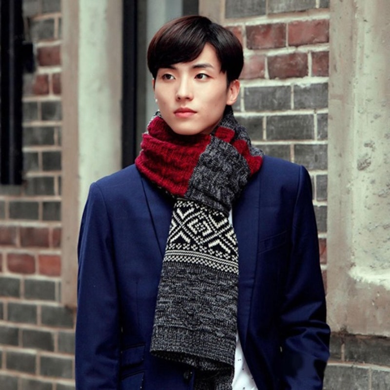 Long Acrylic Scarf Plaid 5