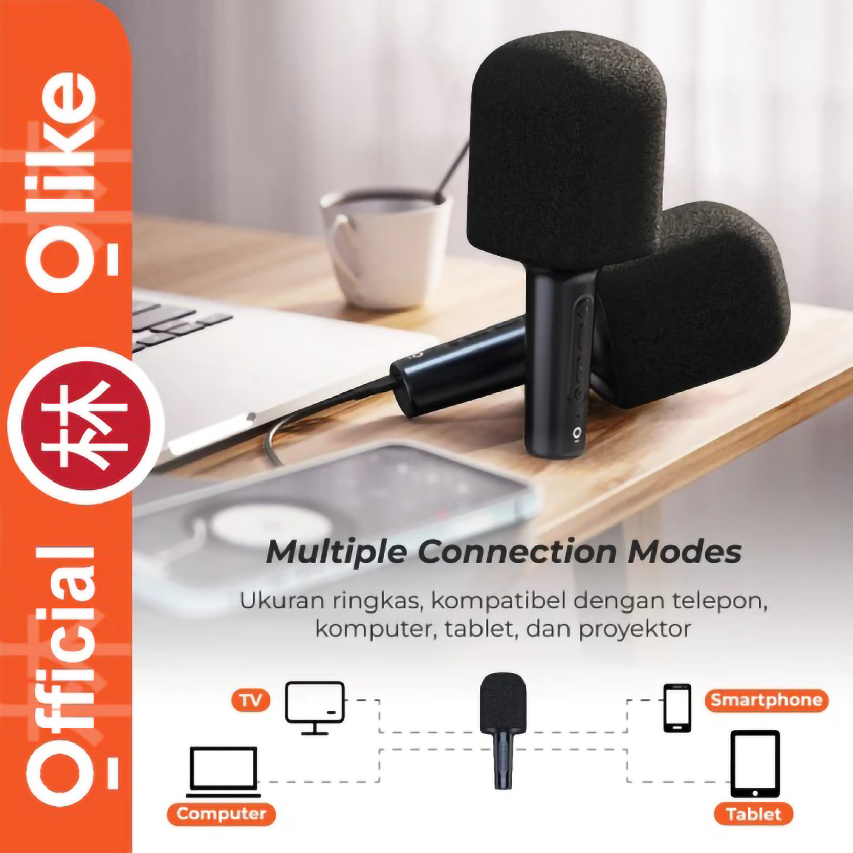 Oase Teknologi Asia Olike Portable Microphone Wireless Karaoke Mic KM1