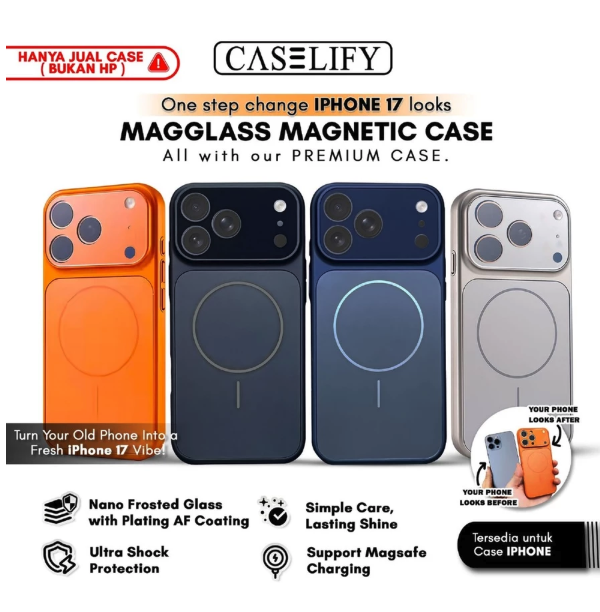  Caselify Magglass Magnetic Case for iPhone 17 Orange