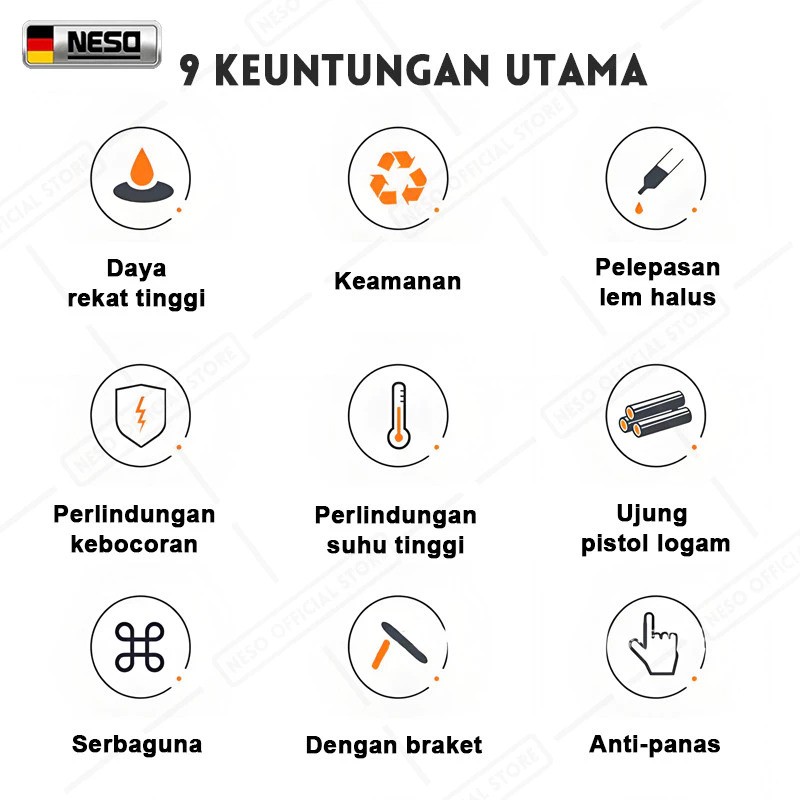 NESO JERMAN Glue Gun Gaya Baru 5