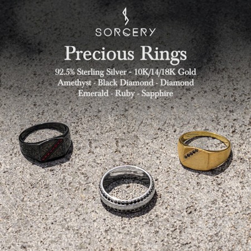 Sorcery 925 Silver Ring INF 18K Gold 5