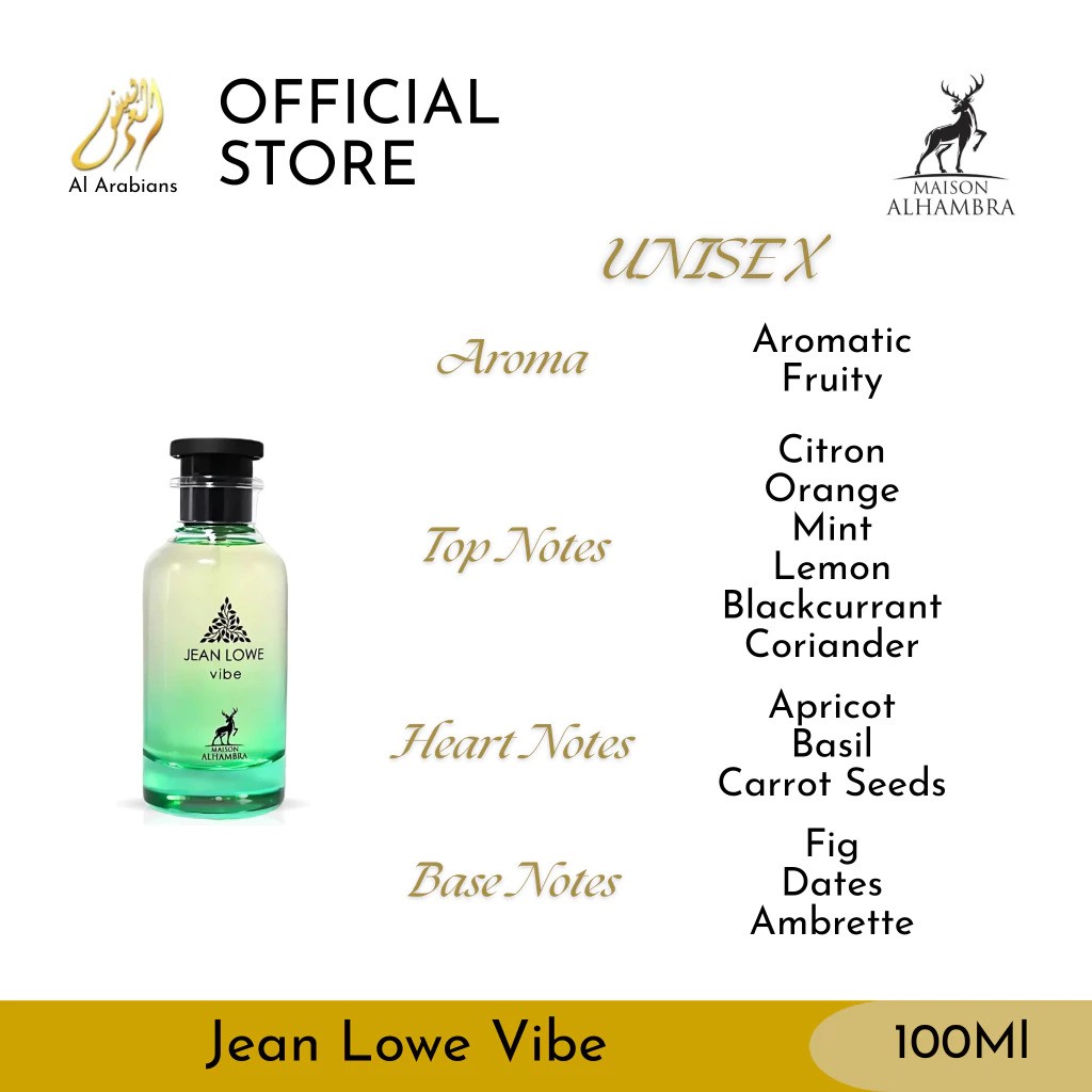 Lattafa Perfumes  Maison Alhambra Jean Lowe Vibe Eau De Parfum