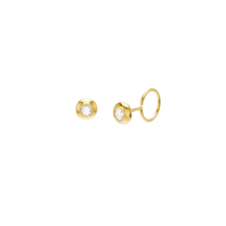 Littlethingshewear Anting Emas Bayi Little Kiyo Swarovski 17K+24K