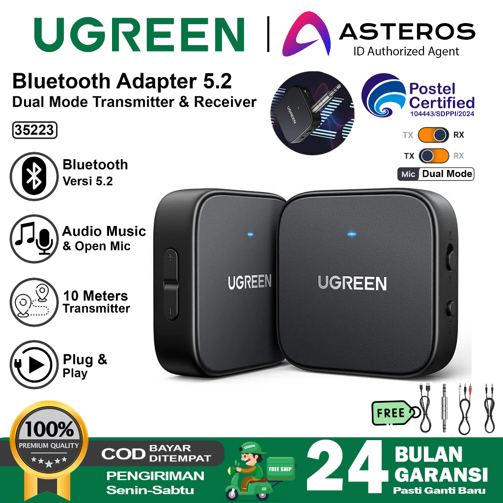 Ugreen Group UGREEN 2-in-1 Bluetooth 5.2 Aux Adapter 35223