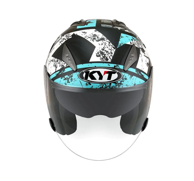 KYT Galaxy Flat R #5 Black/Aqua/Blue 2