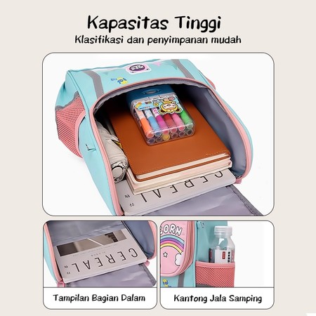 Aimilo Tas Sekolah Anak 3-6 Tahun Astronot Biru 3