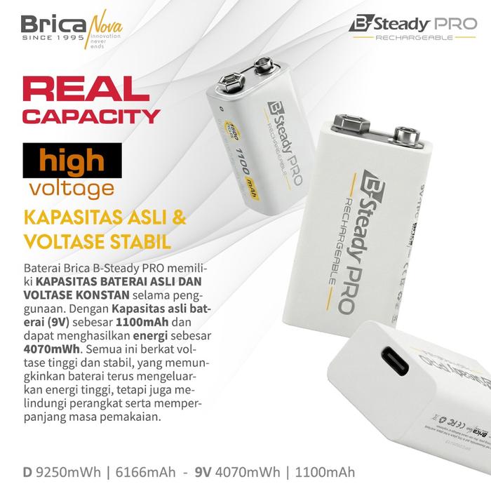 Brica B-Steady PRO 9V Li-Ion Rechargeable Battery 2