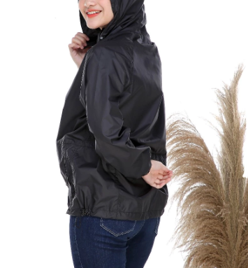  SAIBER Jaket Olahraga Lari Wanita UV Protection Windbreaker Packable