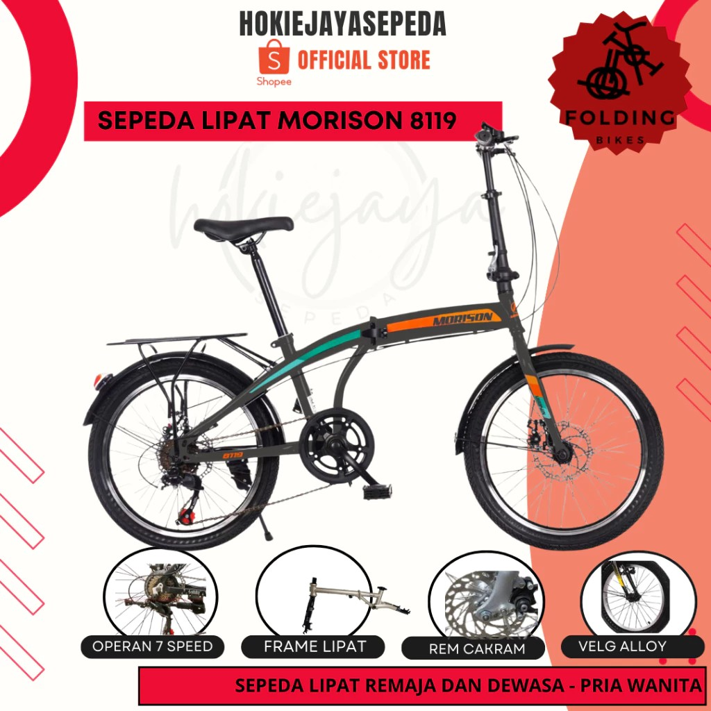 Roda Pasifik Mandiri Morison Bike Sepeda Lipat 20" MS 8119