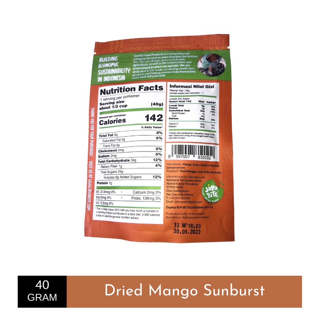 Dried Mango Sunburst Gluten Free