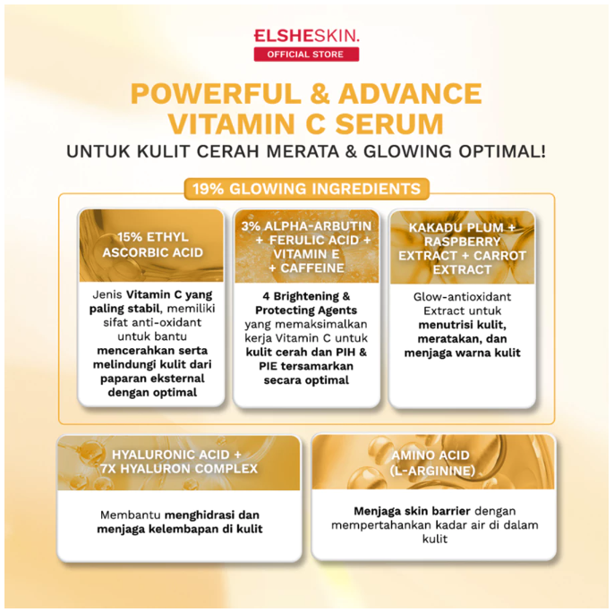 Elshe Estetika Nusantara ElsheSkin 15% Vitamin C+ Glow Advance Serum