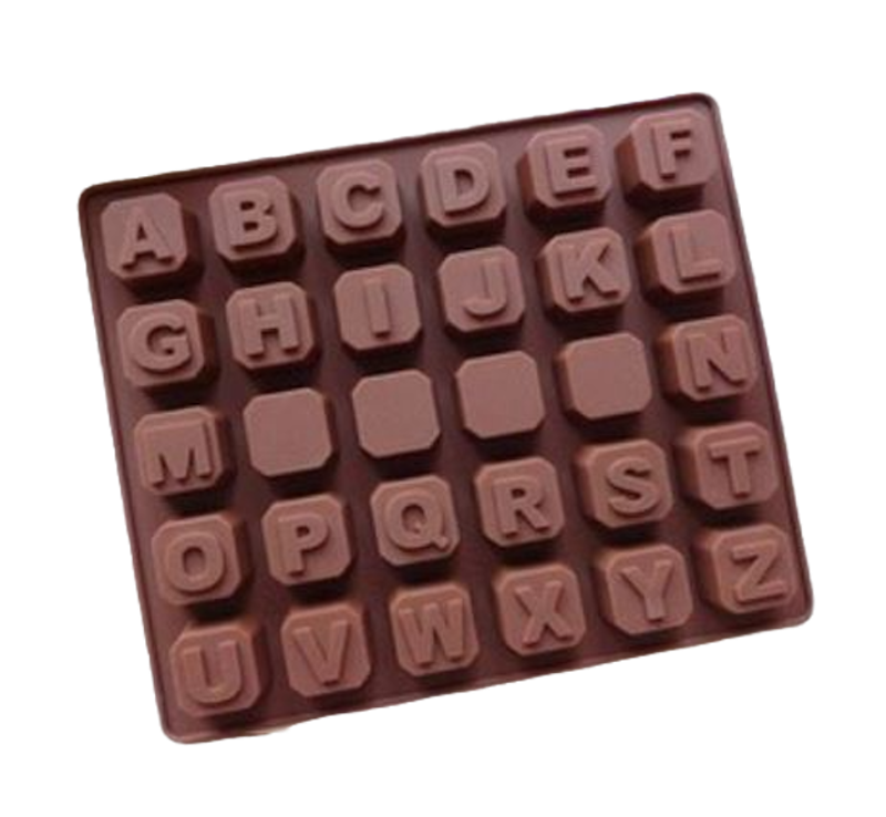 Cetakan Cokelat Abjad ABCD 1