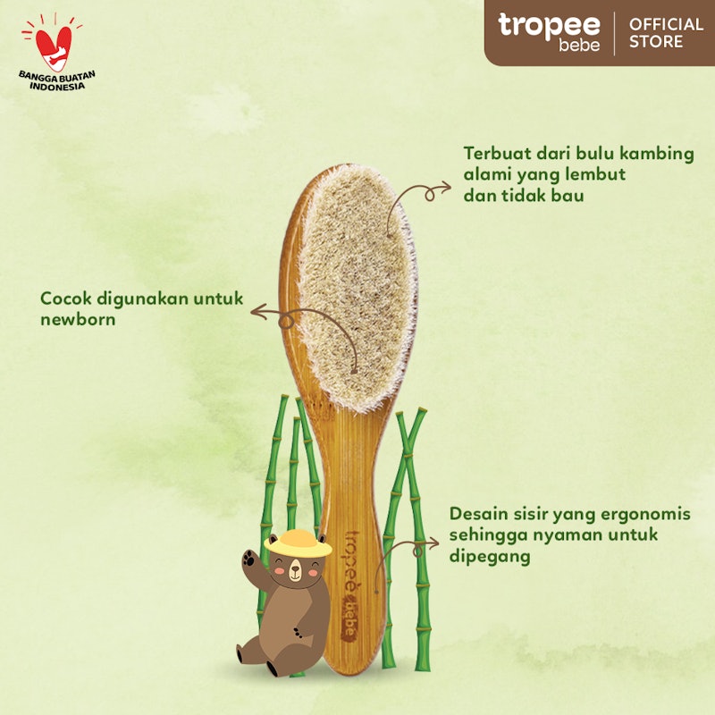 Tropee Bebe Premium Hairbrush & Comb Set 3