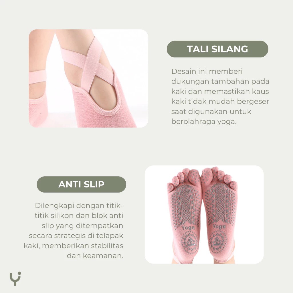 YOURA Kaos Kaki Olahraga Anti Slip Dewasa