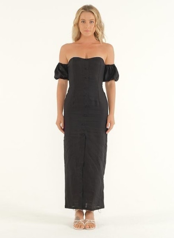 Amalfi Off Shoulder Linen Dress 4