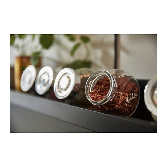 IKEA RAJTAN - Spice Jar Glass/Aluminium-Colour 601.798.15