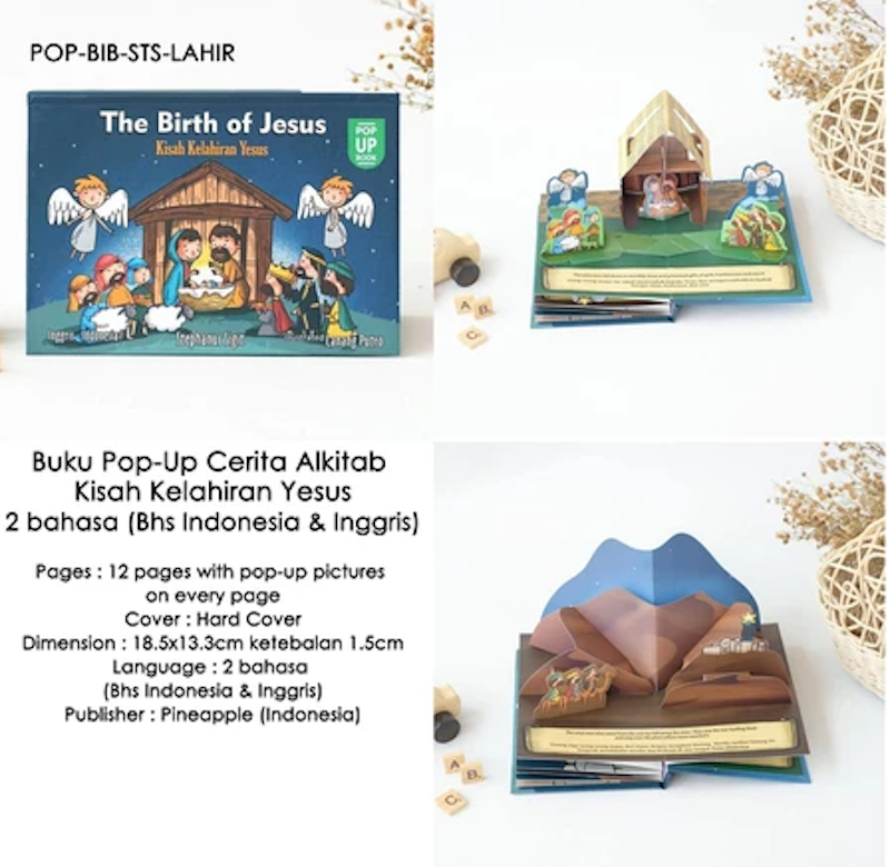Buku Pop-Up Cerita Alkitab Kelahiran Yesus (2 Bahasa) 5