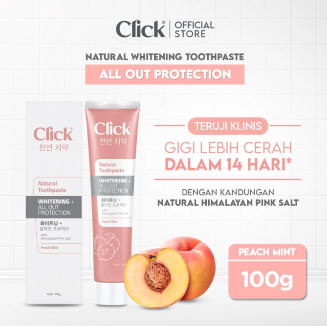 Kino Indonesia Click Natural Toothpaste Whitening + All Out Protection