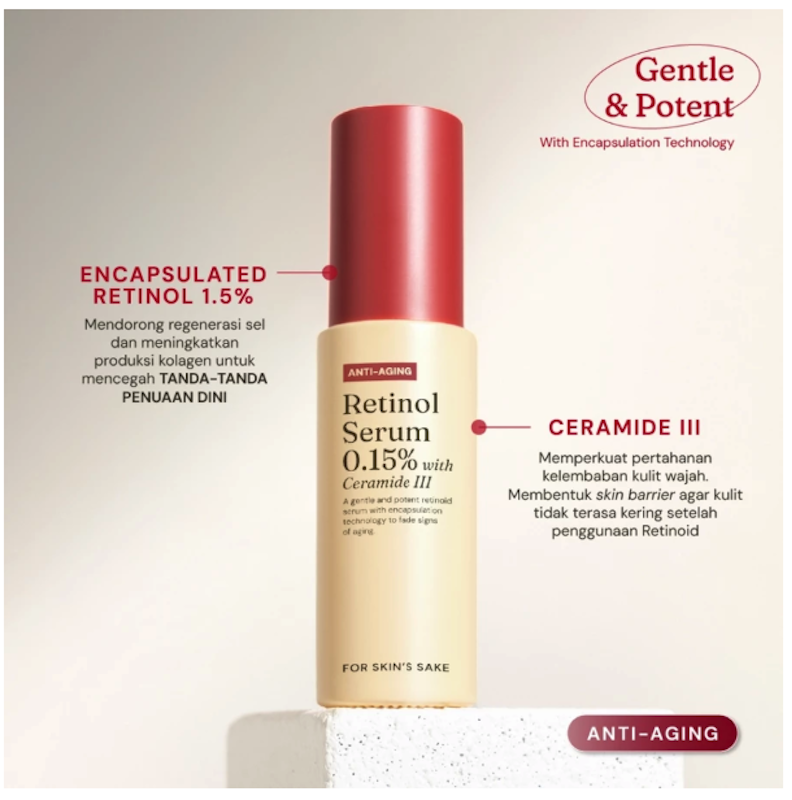 For Skin's Sake FSS Retinol Serum 0.15% with Ceramide III 3