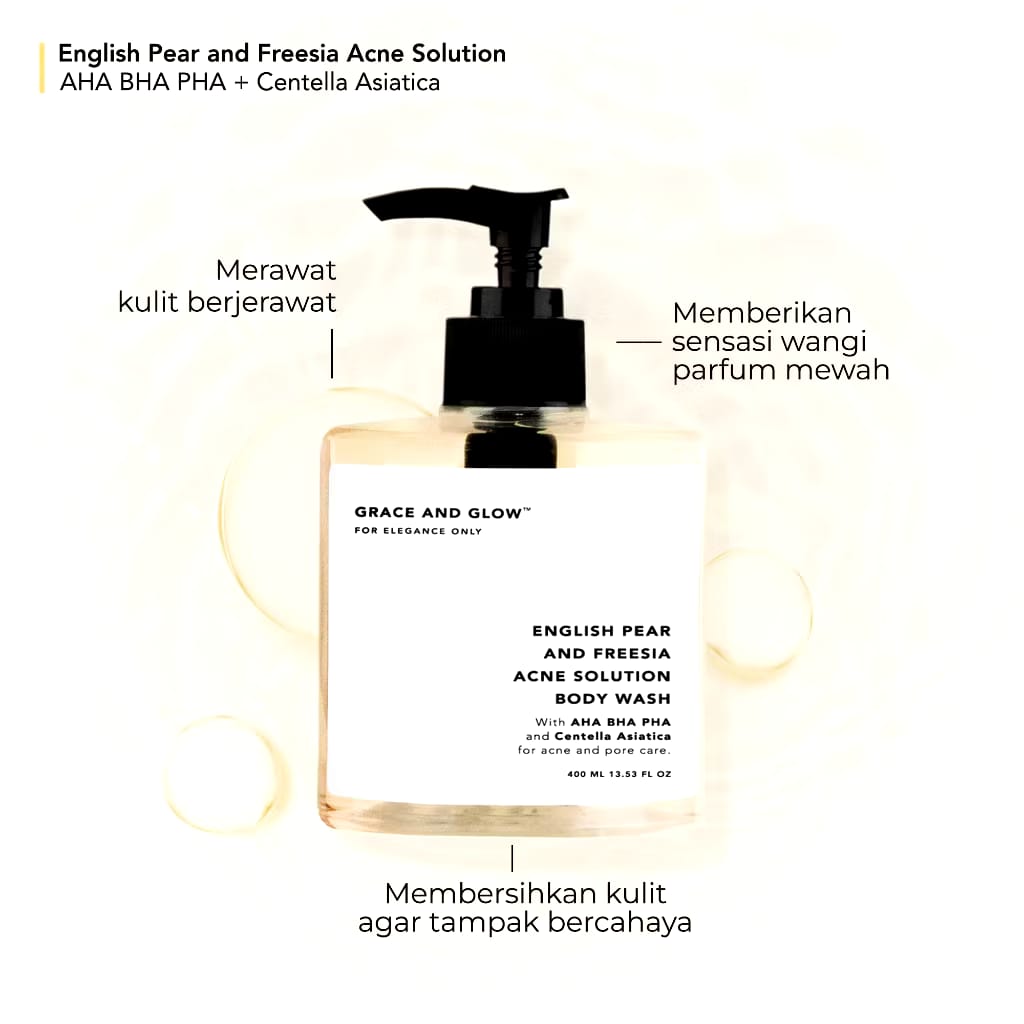  Grace and Glow English Pear and Freesia Anti Acne Solution Body Wash