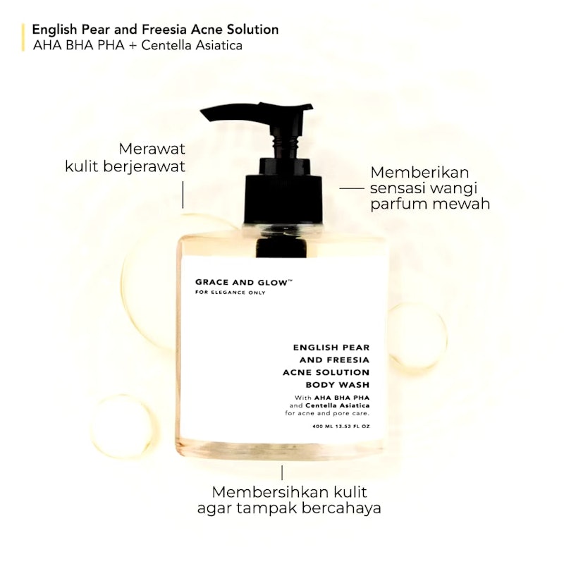 Grace and Glow English Pear and Freesia Anti Acne Solution Body Wash 2