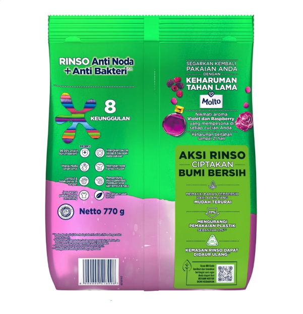 Unilever Indonesia Rinso Molto Deterjen Bubuk Anti Noda Perfume Essence