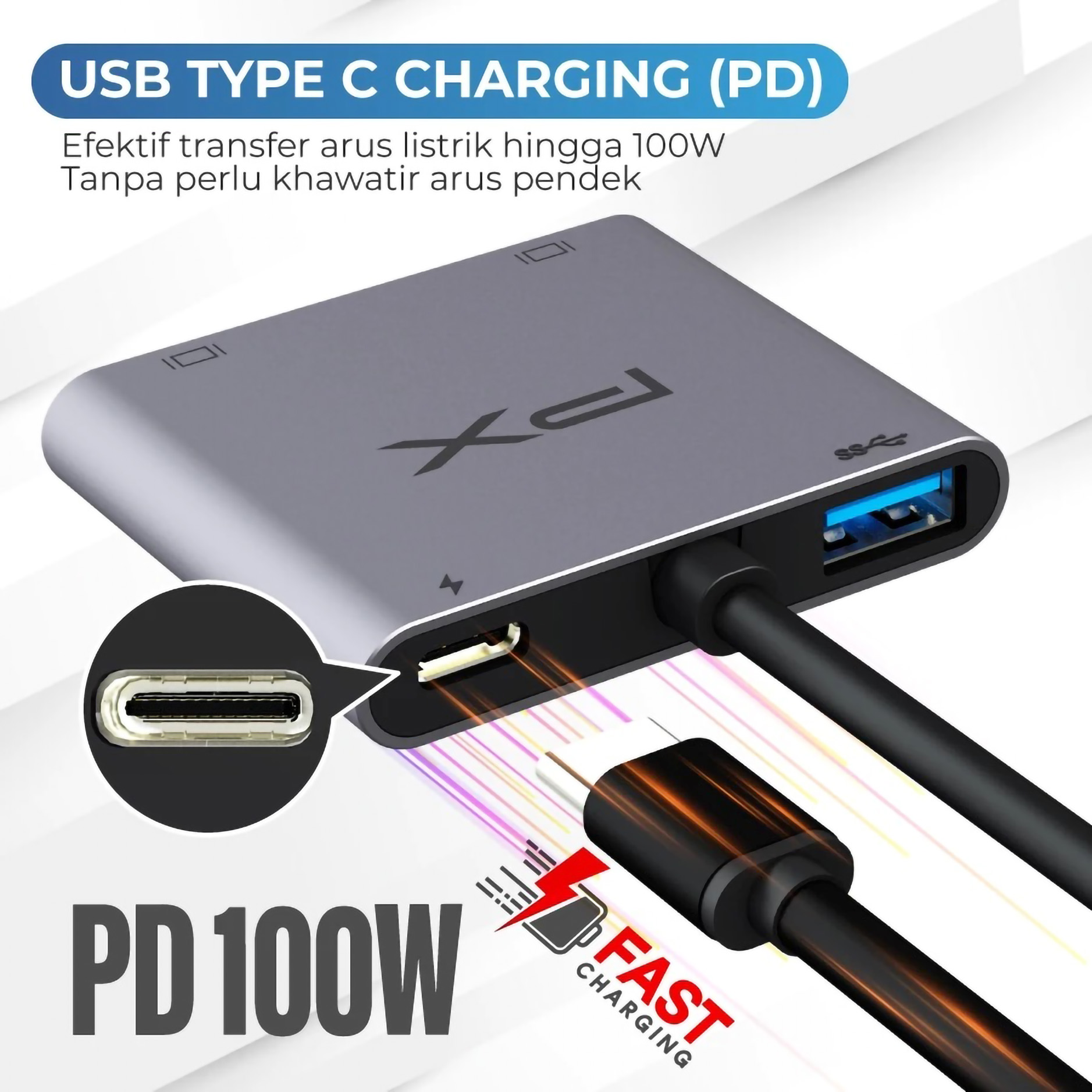 PX USB Type C 3.1 Hub Converter 4 in 1 4