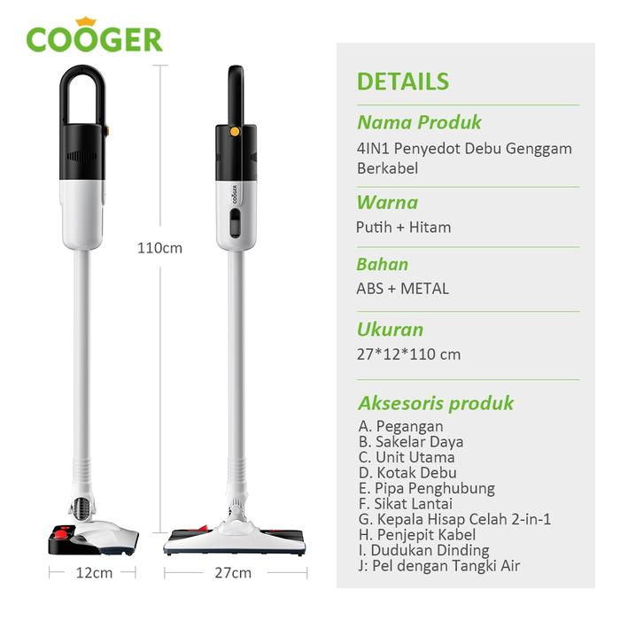 Dachin Etech Global COOGER Homeliving Vacuum Cleaner 4in1 