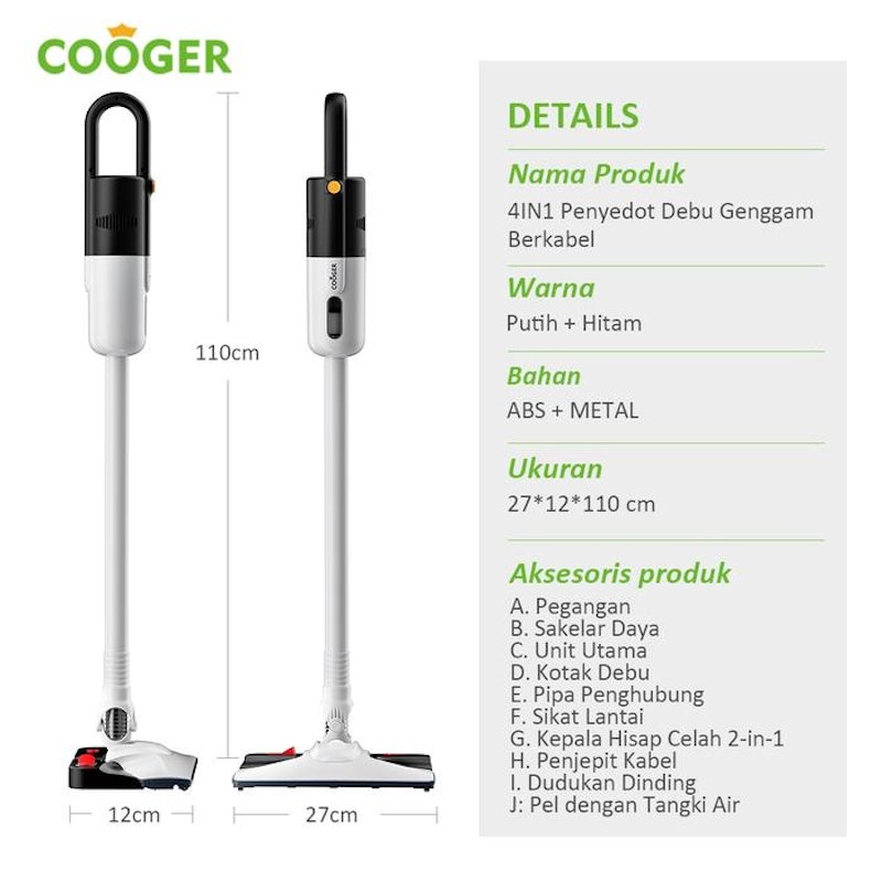COOGER Homeliving Vacuum Cleaner 4in1 5