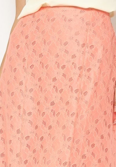 Lace Long Skirt Peach 4