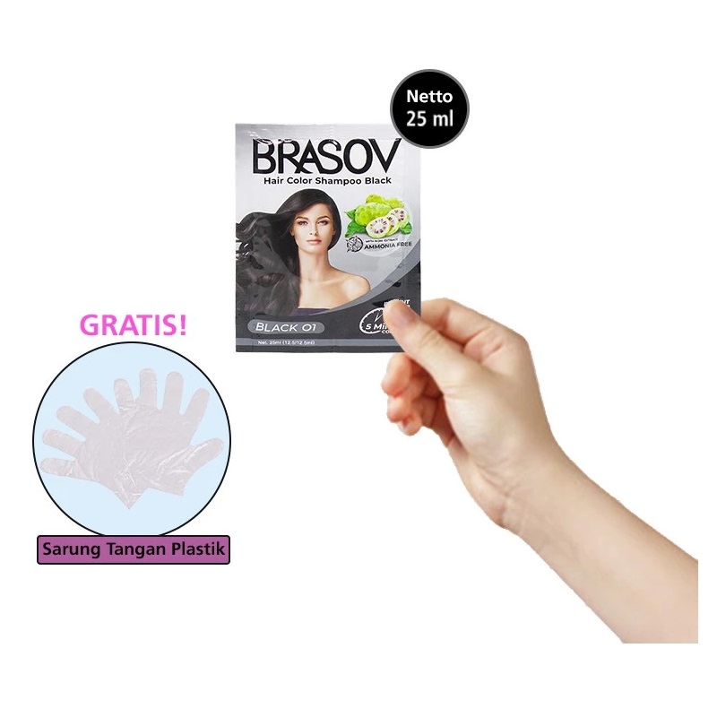 Catel Pratama Lestari BRASOV Hair Color Shampoo Black 01