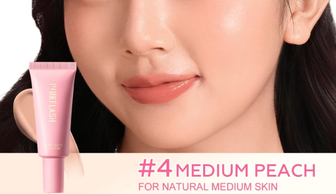 FCL Internasional Indonesia PINKFLASH OhMySelf Lasting Matte Foundation 04 Medium Peach