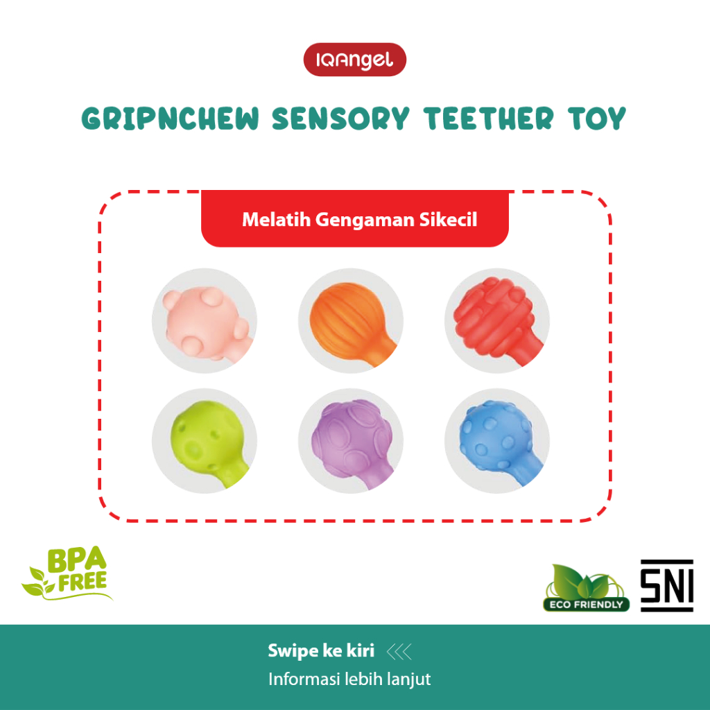 Kreasi Sukses Makmur IQAngel Gripnchew Sensory Teether Toy