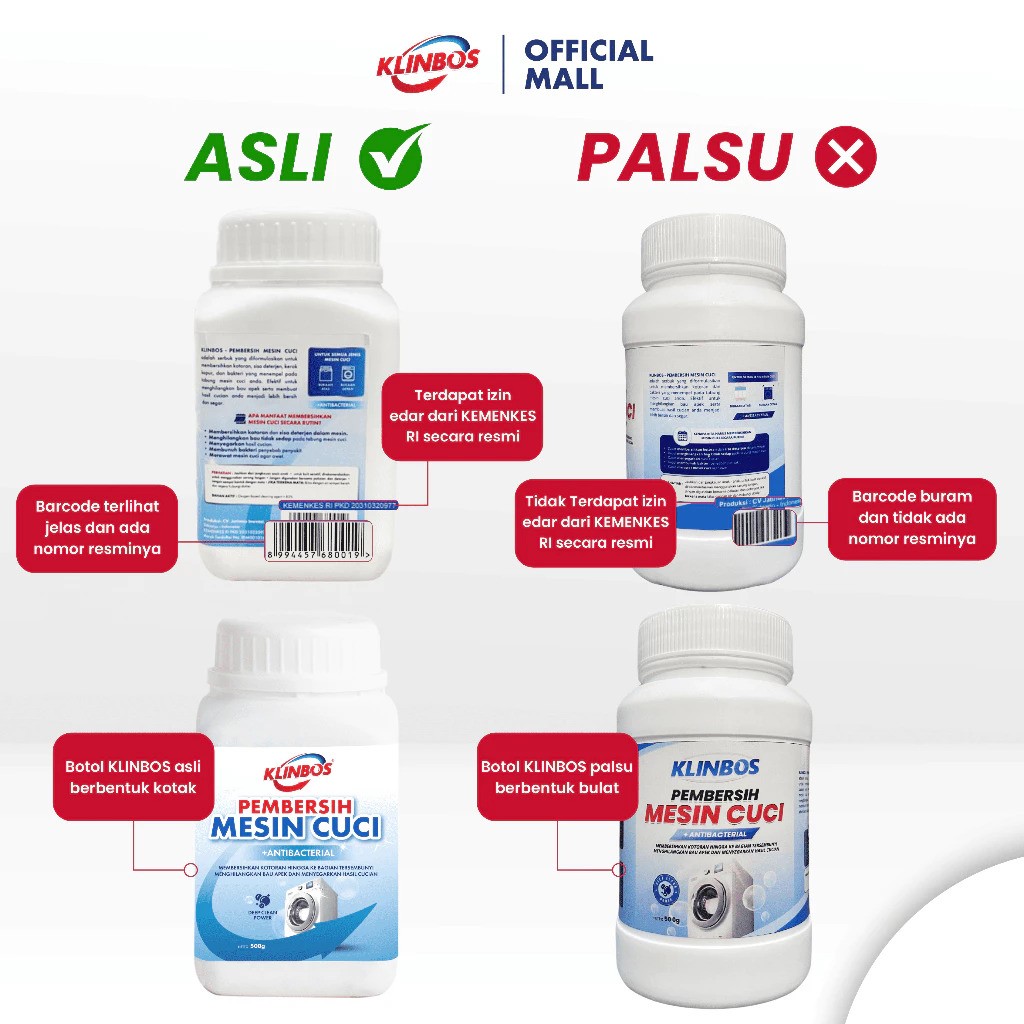 Jatimas Inovasi KLINBOS® Pembersih Mesin Cuci +Antibacterial