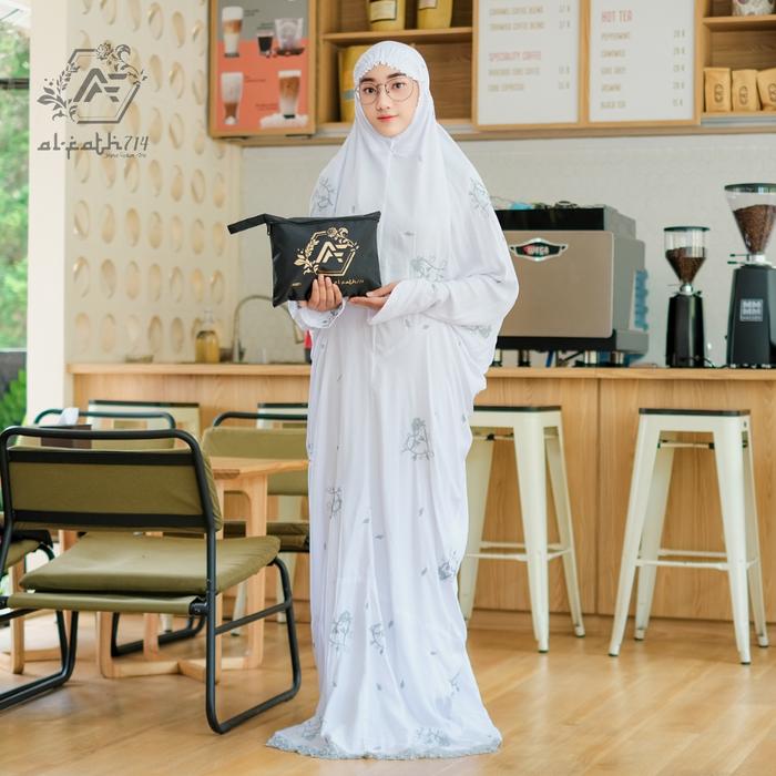  ALFATH714 Mukena Terusan Bordir Bunga Rose Love