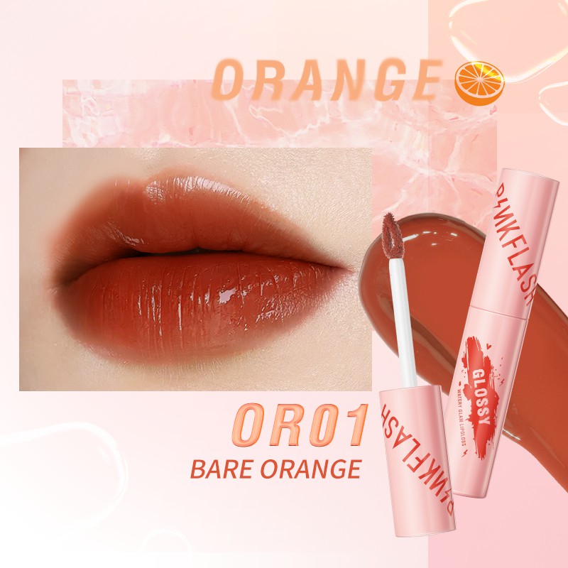 FCL Internasional Indonesia PINKFLASH Watery Glam Lip Gloss OR01 Bare Orange