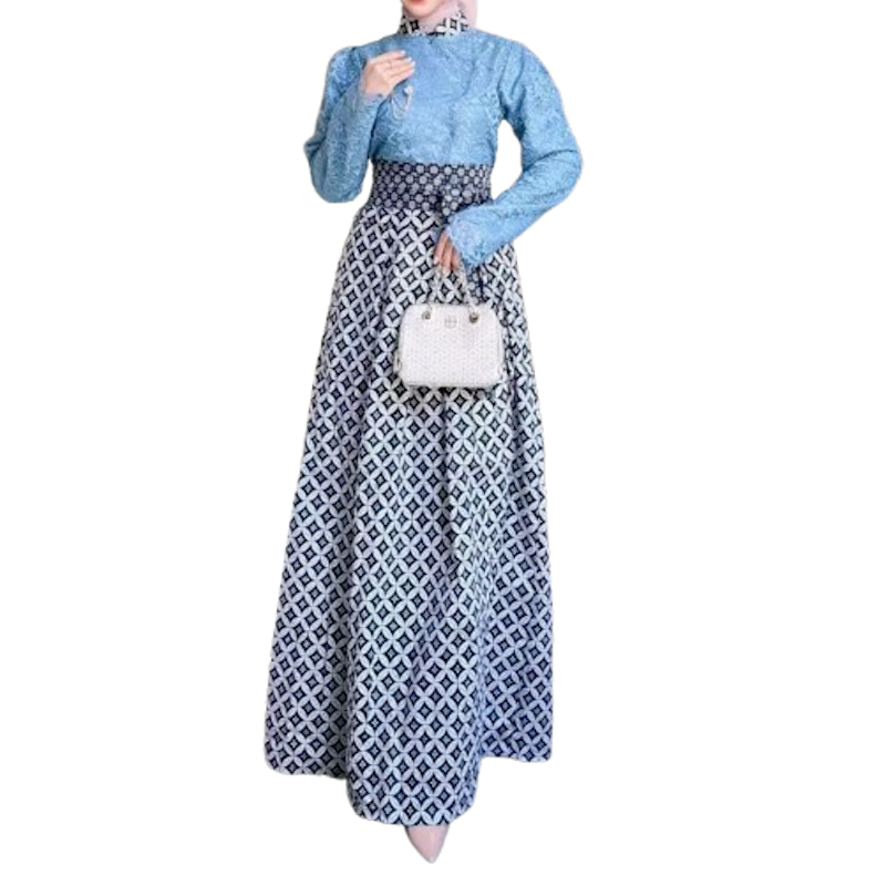 Queen Bee Fashion Dress Kebaya Janggan Brokat Kombinasi Batik 1