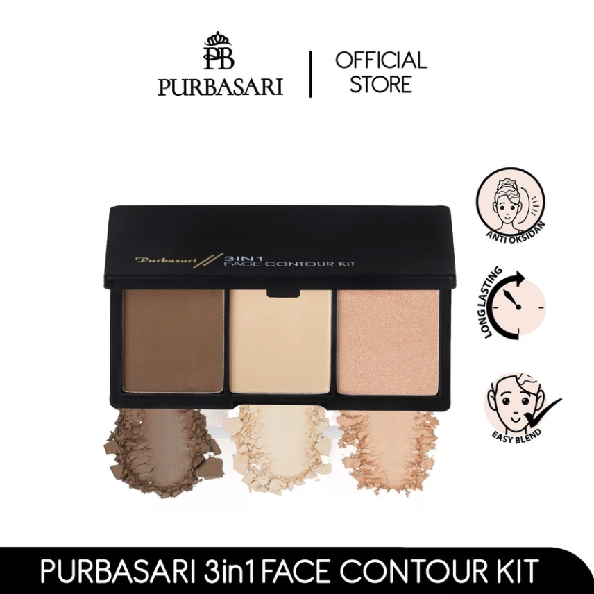 Gloria Origita Cosmetics Purbasari 3in1 Face Contour Kit