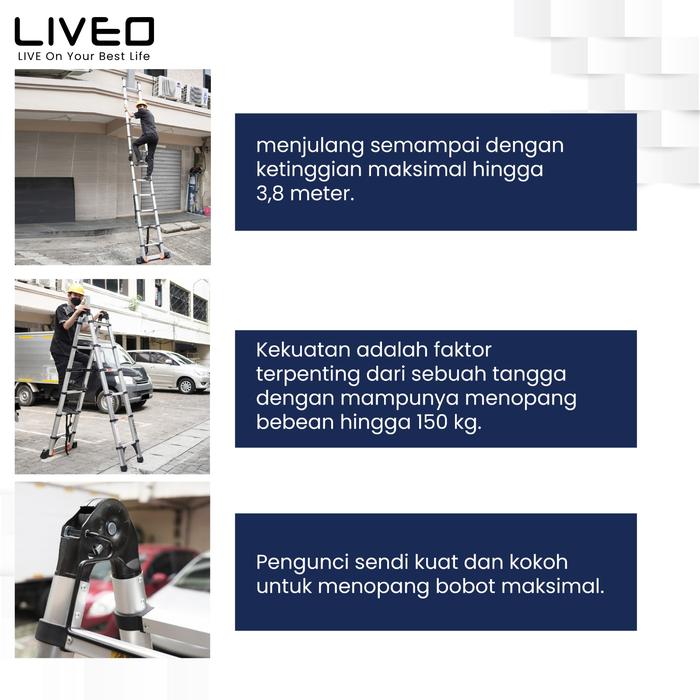  LIVEO Magic Telescopic Ladder 3.8M 2