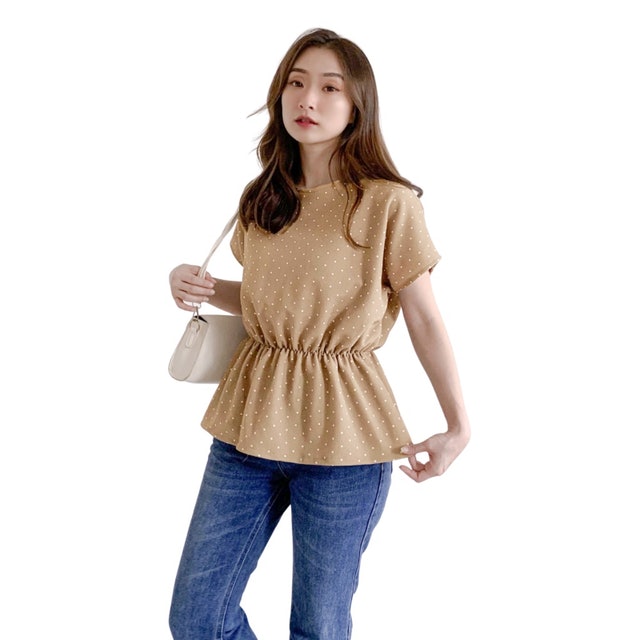 Yoenik Apparel Hikari Polkadot Rubber Tops  M16318 R24S3