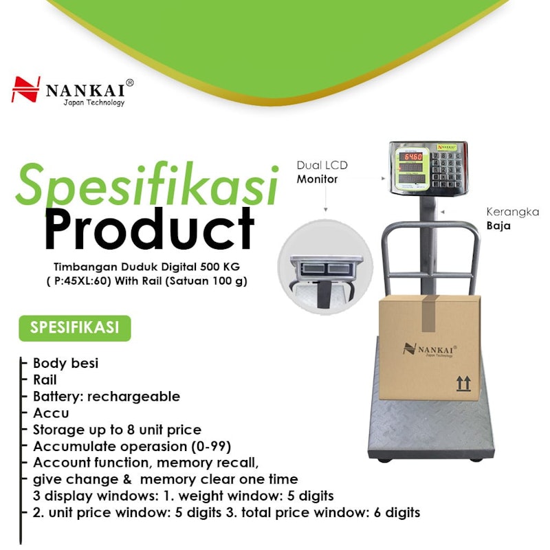 Nankai Timbangan Duduk Digital 500 kg 3