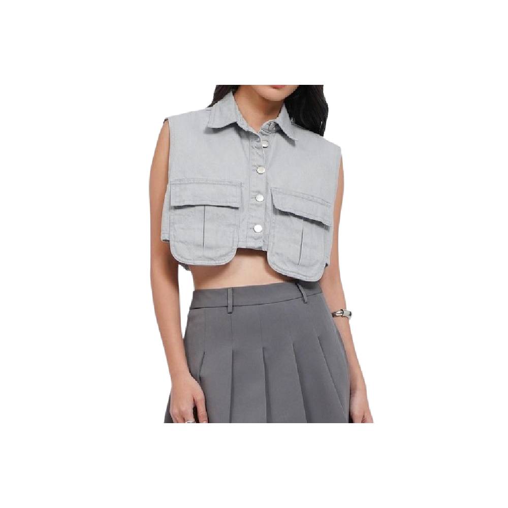 COLORBOX Crop Vest with Overlap Pocket