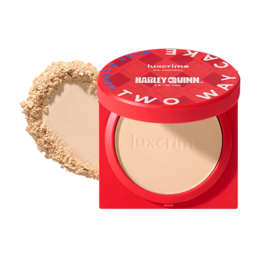 Luxury Cantika Indonesia Luxcrime Harley Quinn Blur & Cover Two Way Cake Oil Control Custard