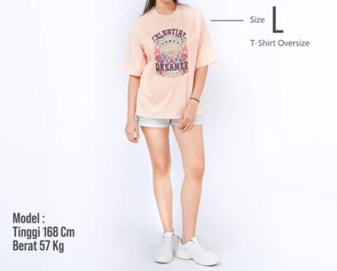 Aerostreet T-Shirt Oversize Isadora Peach Kaos Tshirt 1C000